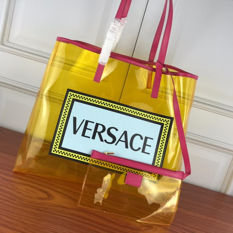 Versace Chain Handbags DBFG483 Transparent Tote Package Yellow